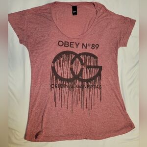 Vintage Obey Heather Red Tshirt
